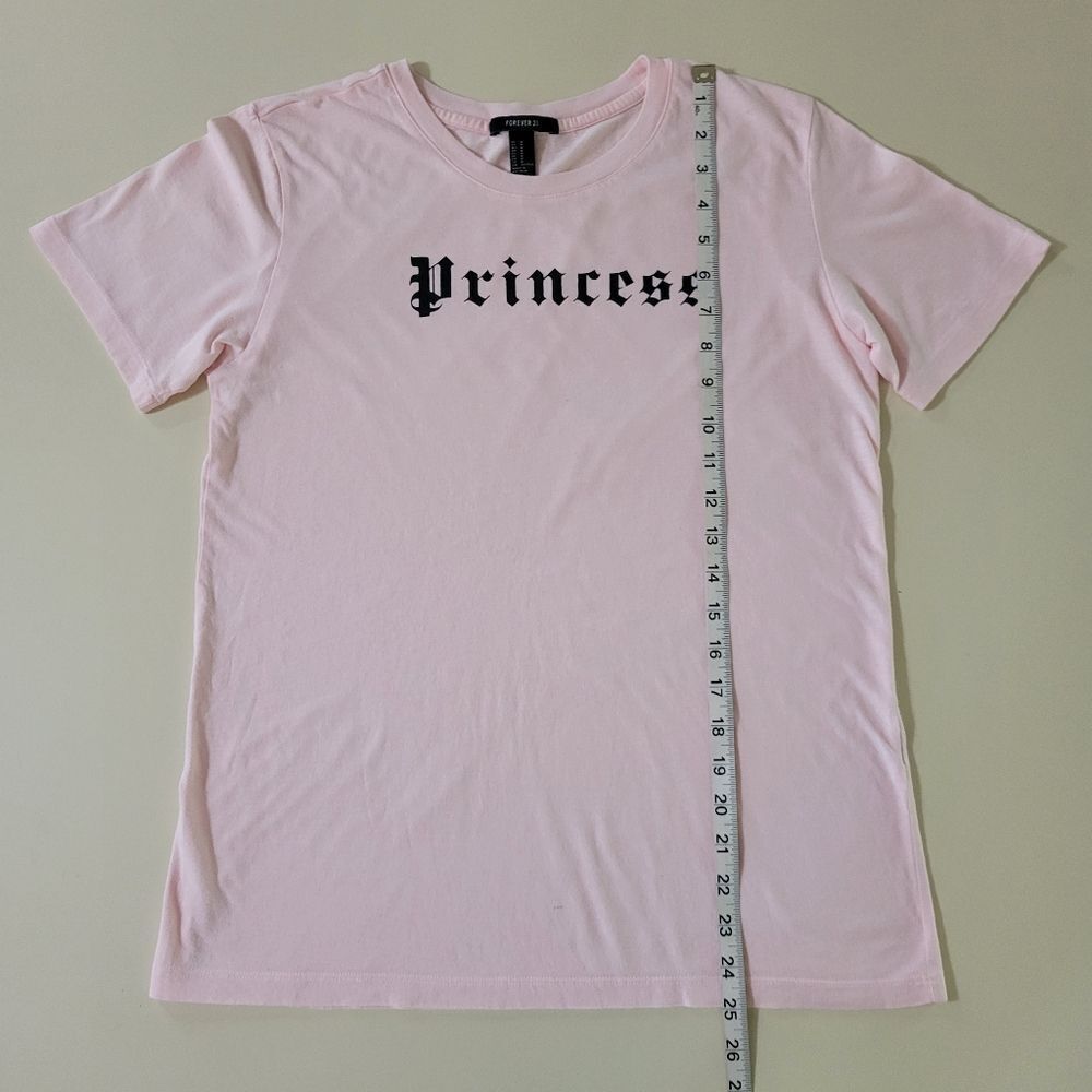Forever 21 Women's Pink Graphic Princess Crewneck Short Sleeve T-Shirt - Picture 6 of 13